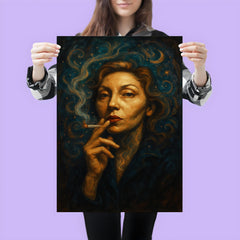 Clarice Lispector mystical cigarette portrait poster 3