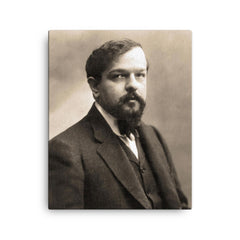 Claude Debussy canvas print on a plain backdrop in size 16"x20".