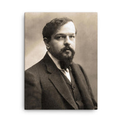 Claude Debussy canvas print on a plain backdrop in size 18"x24".