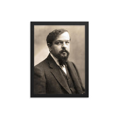 Claude Debussy framed print on a plain backdrop in size 12"x16".