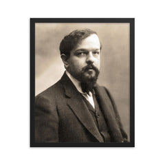 Claude Debussy framed print on a plain backdrop in size 16"x20".