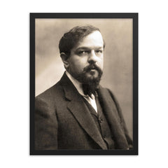 Claude Debussy framed print on a plain backdrop in size 18"x24".