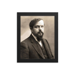 Claude Debussy framed print on a plain backdrop in size 8"x10".