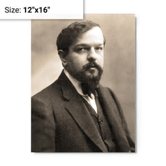 Claude Debussy metal print on a plain backdrop in size 12"x16".