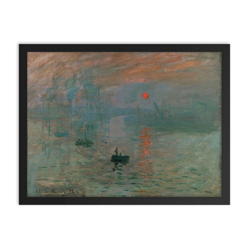 Claude Monet Birthday Celebration framed print on a plain backdrop in size 18