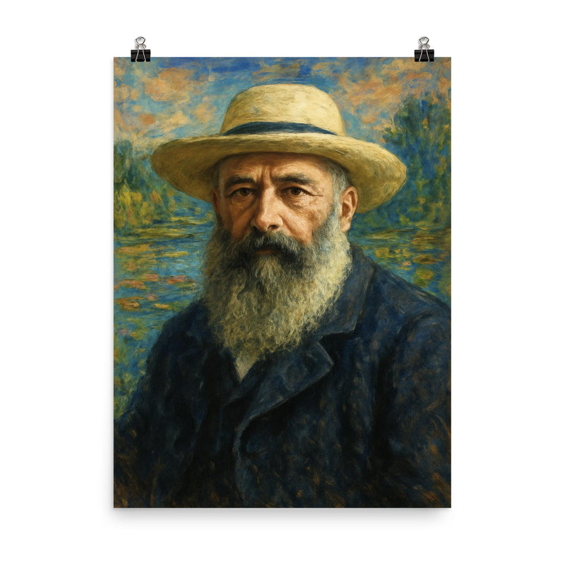 Claude Monet poster on a plain backdrop in size 8