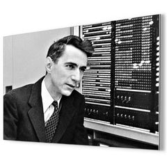 Claude Shannon metal print mockup