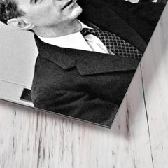 Claude Shannon metal print mockup