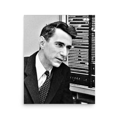 Claude Shannon poster on a plain backdrop in size 16"x20".