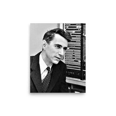 Claude Shannon poster on a plain backdrop in size 8"x10".