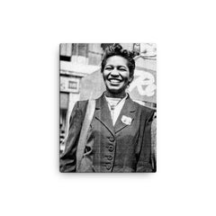 Claudia Jones canvas print on a plain backdrop in size 12"x16".