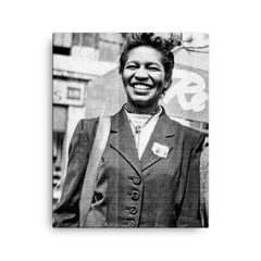 Claudia Jones canvas print on a plain backdrop in size 16"x20".