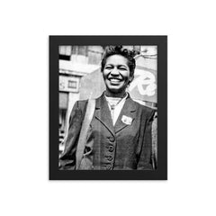 Claudia Jones framed print on a plain backdrop in size 8"x10".