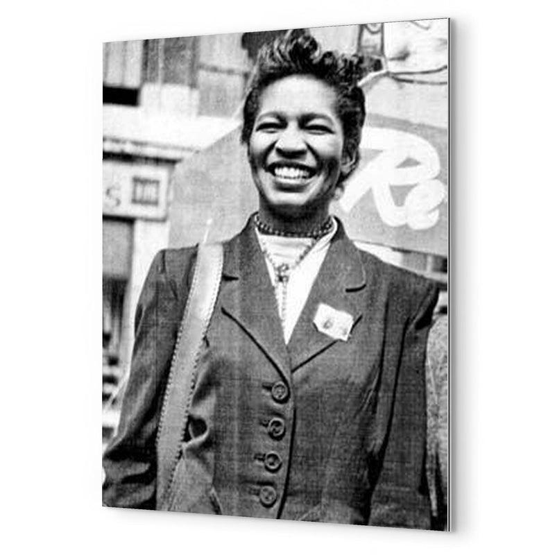 Claudia Jones metal print mockup