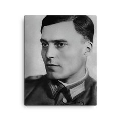 Claus von Stauffenberg canvas print on a plain backdrop in size 16"x20".