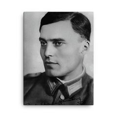 Claus von Stauffenberg canvas print on a plain backdrop in size 18"x24".