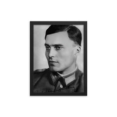 Claus von Stauffenberg framed print on a plain backdrop in size 12"x16".