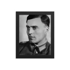 Claus von Stauffenberg framed print on a plain backdrop in size 8"x10".