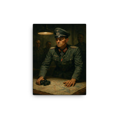 Claus von Stauffenberg map room tension canvas print on a plain backdrop in size 12"x16".