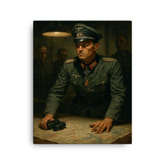 Claus von Stauffenberg map room tension canvas print on a plain backdrop in size 16"x20".