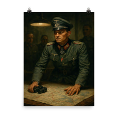 Claus von Stauffenberg map room tension poster on a plain backdrop in size 8"x10".