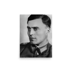 Claus von Stauffenberg poster on a plain backdrop in size 12"x16".