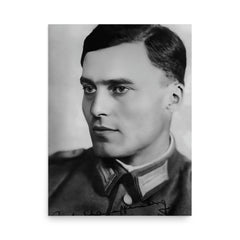 Claus von Stauffenberg poster on a plain backdrop in size 18"x24".