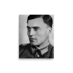 Claus von Stauffenberg poster on a plain backdrop in size 8"x10".