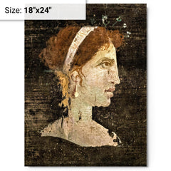 Cleopatra VII metal print on a plain backdrop in size 18"x24".