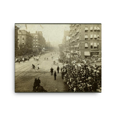 Cleveland's Centennial Celebration on Superior Avenue, 1896 canvas print on a plain backdrop in size 16"x20".