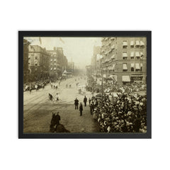 Cleveland's Centennial Celebration on Superior Avenue, 1896 framed print on a plain backdrop in size 16"x20".