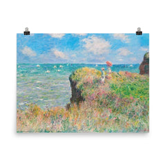 Cliff Walk at Pourville by Claude Monet poster on a plain backdrop in size 8"x10".