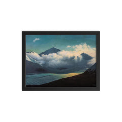 Clouds Over The River by George Aubourne Clarke framed print on a plain backdrop in size 12"x16".