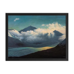 Clouds Over The River by George Aubourne Clarke framed print on a plain backdrop in size 18"x24".