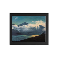 Clouds Over The River by George Aubourne Clarke framed print on a plain backdrop in size 8"x10".
