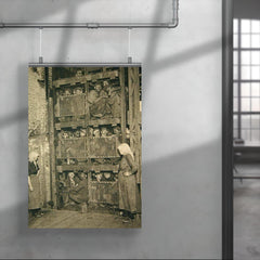 Coal Miners in a Coal Mine Elevator, 1920s Belgium poster 4