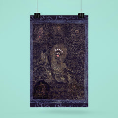 Cobalt and Gold Mahakala - Avalokiteshvara Abitabha, Bodhisattva of Compassion Tibetan Buddhist art poster 6