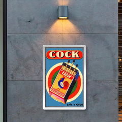 Cock safety matches - vintage matchbox ad poster 2