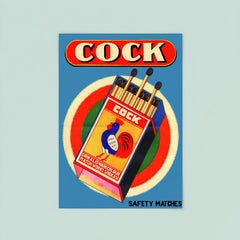 Cock safety matches - vintage matchbox ad poster 8