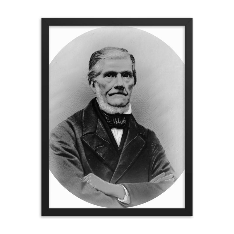 Coenraad Johannes van Houten framed print on a plain backdrop in size 18