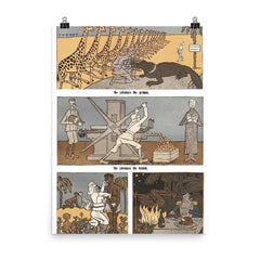 Colonial Empires in Africa Caricature, Early 1900s poster on a plain backdrop in size 8"x10".