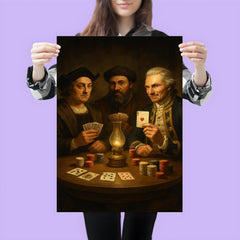 Columbus Magellan and Cook playing poker poster 3