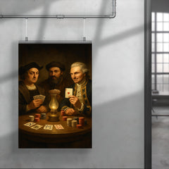 Columbus Magellan and Cook playing poker poster 4