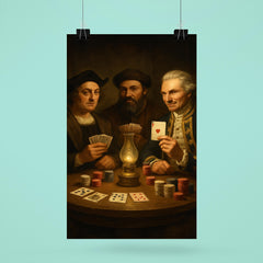 Columbus Magellan and Cook playing poker poster 6