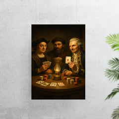 Columbus Magellan and Cook playing poker poster 7