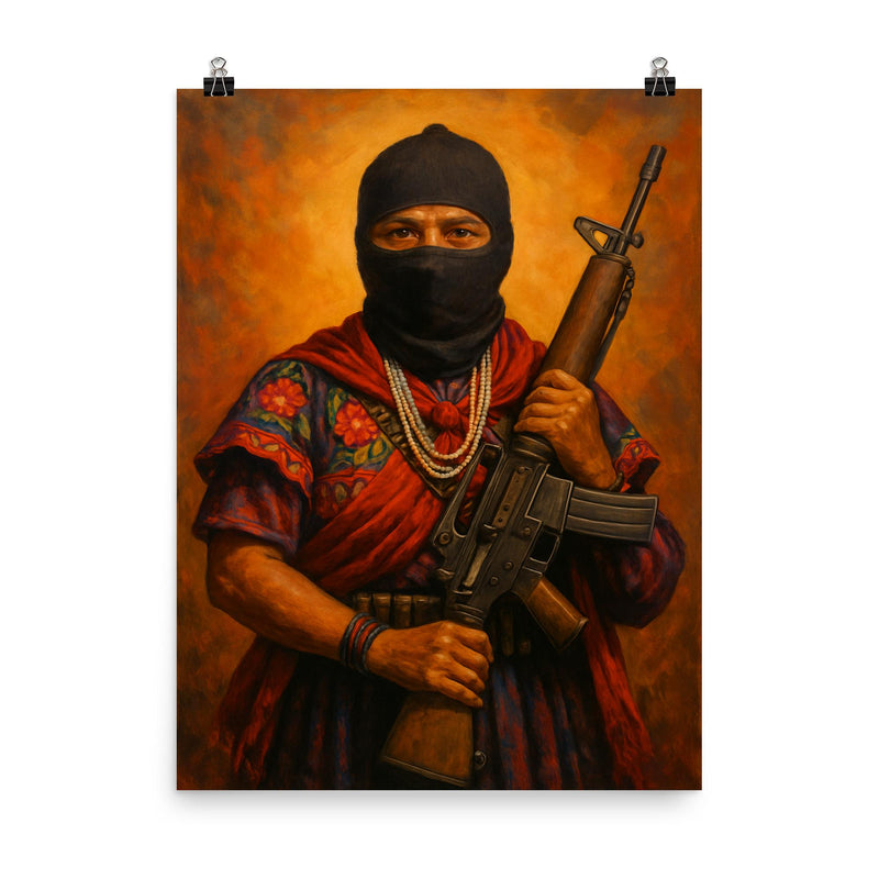 Comandanta Ramona poster on a plain backdrop in size 8