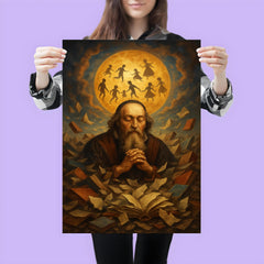 Comenius amid shattered books dreaming universal education poster 3