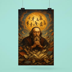 Comenius amid shattered books dreaming universal education poster 6
