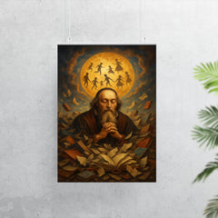 Comenius amid shattered books dreaming universal education poster 7