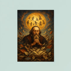 Comenius amid shattered books dreaming universal education poster 8